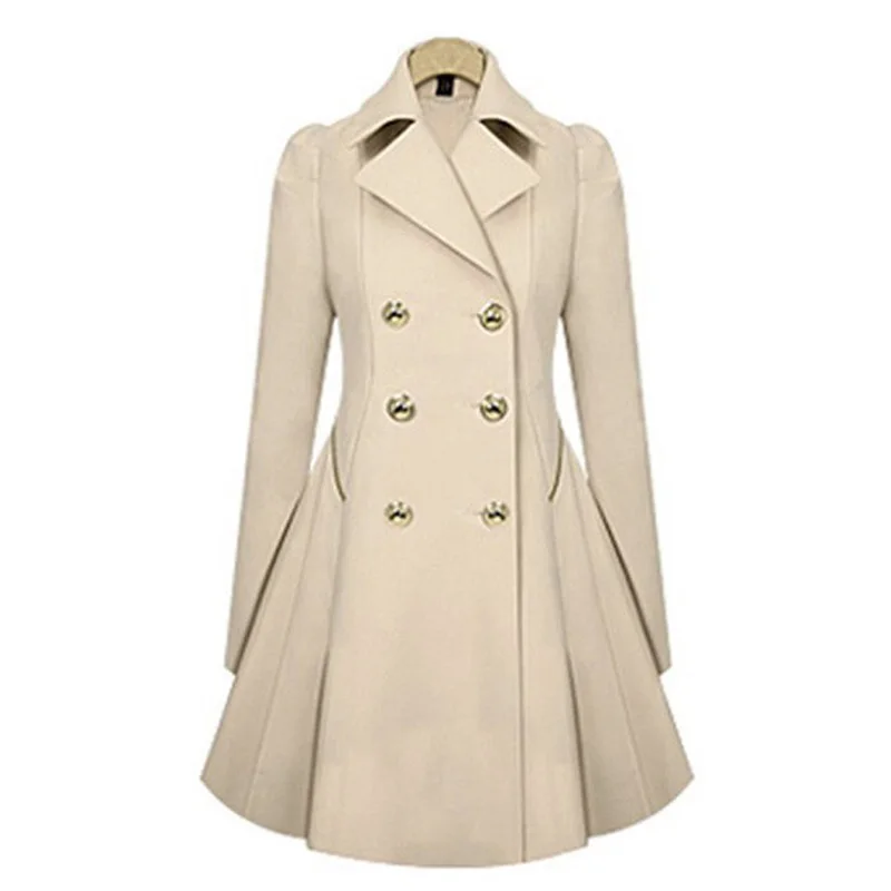 Женский двубортный Тренч HEE GRAND с отложным воротником на кнопках 2019|women trench coat|trench