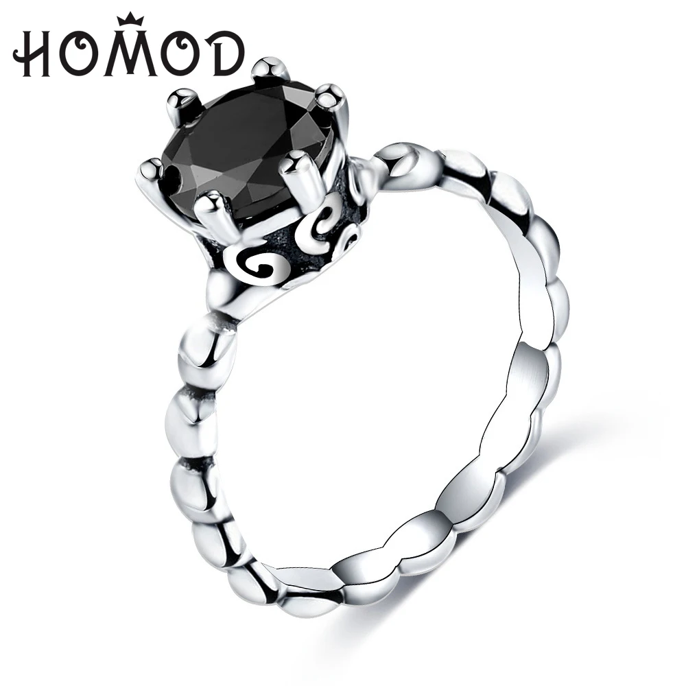 HOMOD 2019 классический серебристый цвет Брендовое кольцо с шестизубчатой оправой