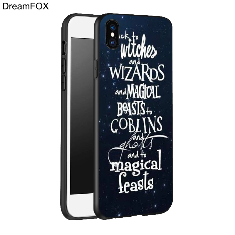 DREAMFOX L373 чехол Гарри Поттер Черный Мягкий ТПУ силиконовый для Apple iPhone XR XS Max X 8 7 6 6S