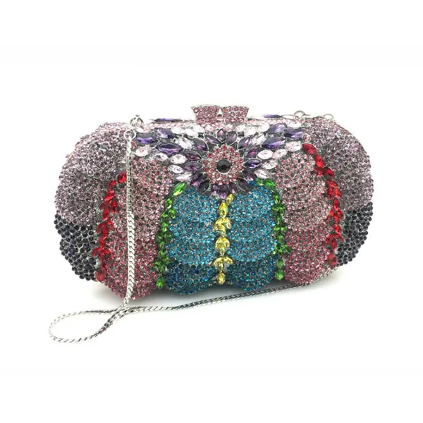

Red Stone New Fashion diamante Luxury Crystal Evening Bag Designer Famous banquet Clutch Bag Wedding Crystal Encrusted Bag