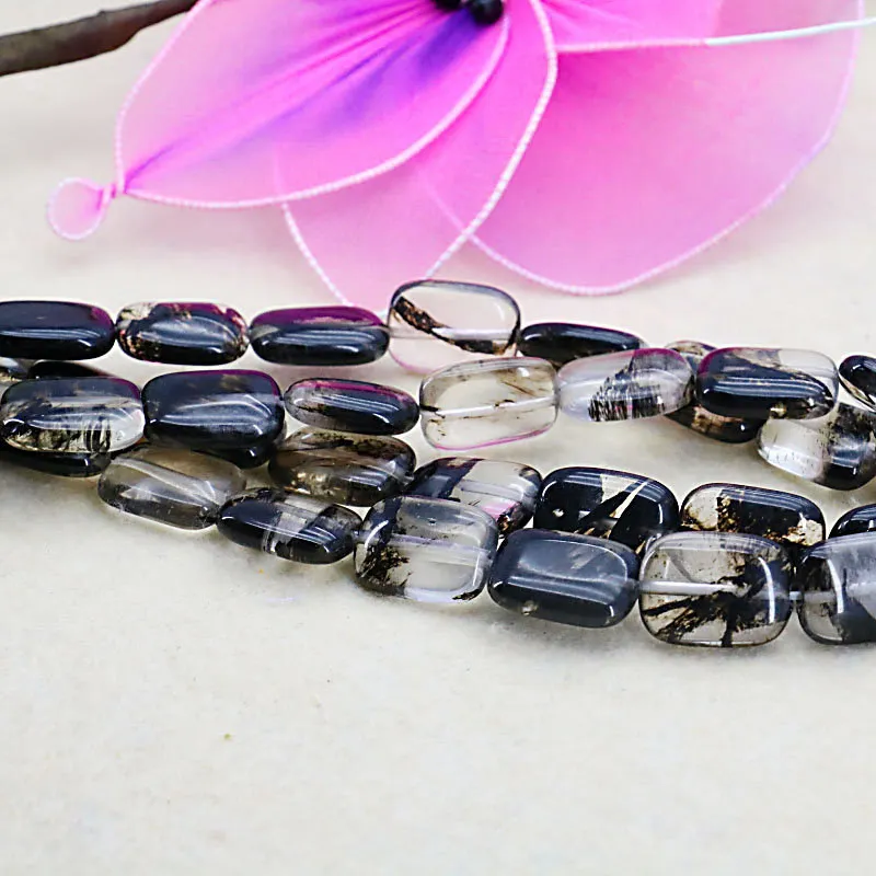 Прямоугольные разноцветные черные Арбузные аксессуары из турмалина свободные