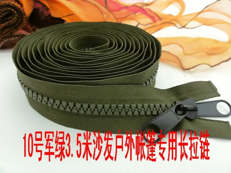 10# молния из смолы для шитья двух сторон молния для наружной палатки yatch крышка молния ремонт армейский зеленый 220 см 250 см 350 см 1 шт