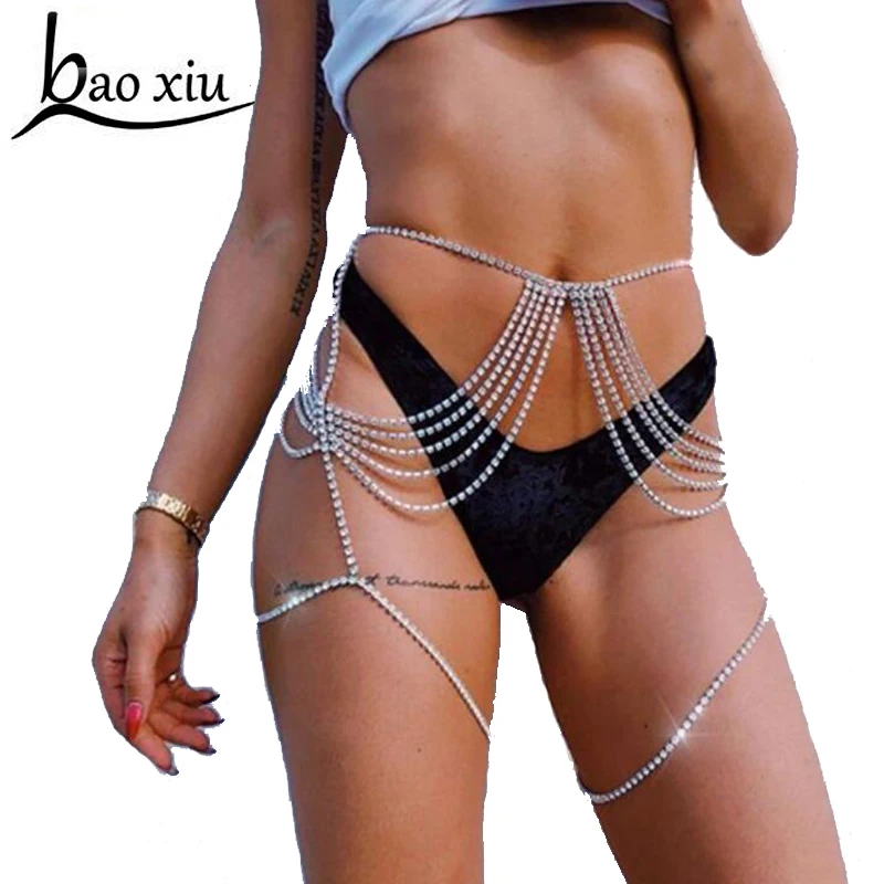 Летнее пляжное горячее сексуальное Кристальное облегающее ожерелье с цепочкой