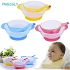 Твердая посуда для кормления детей, детская посуда, миска для еды, датчик температуры, ложка + блюдо + крышка, посуда, набор посуды