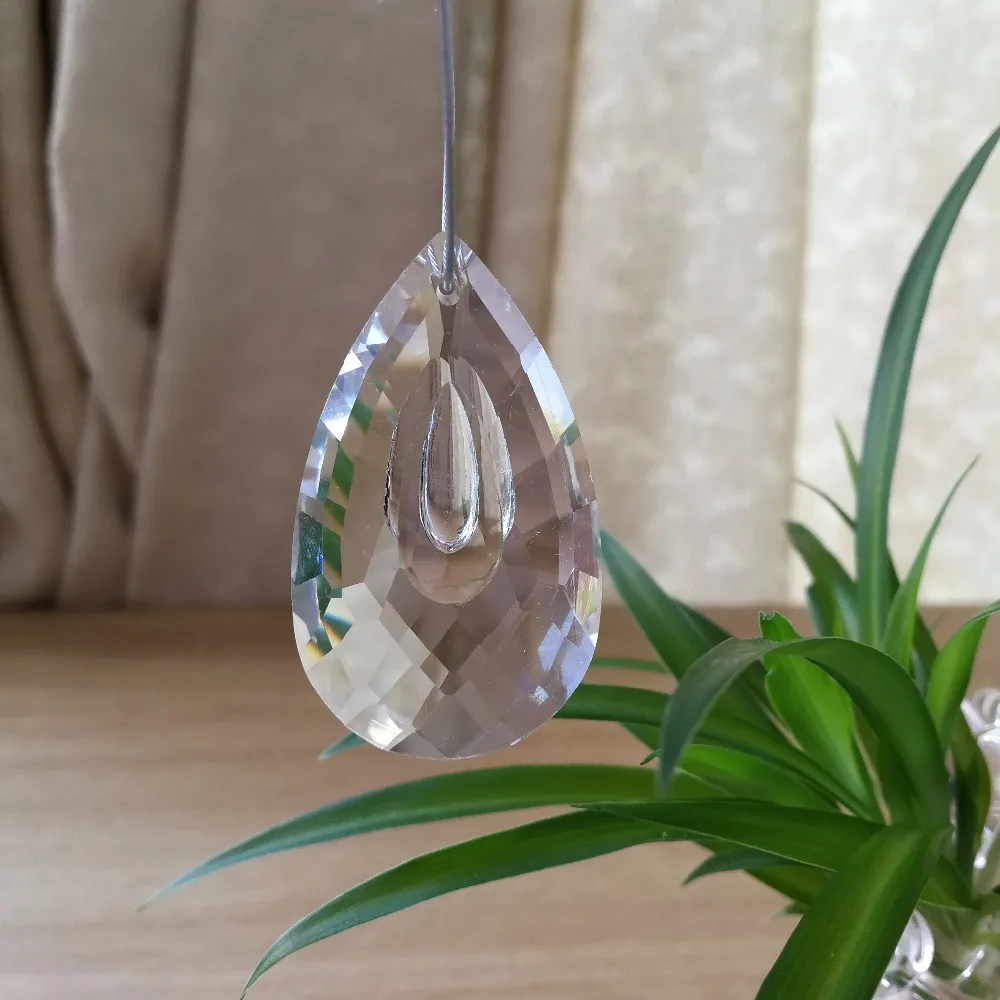 

200pcs 63mm Clear Crystal Prism Parts Glass Hanging Drops Lustre De Cristal Free Shipping