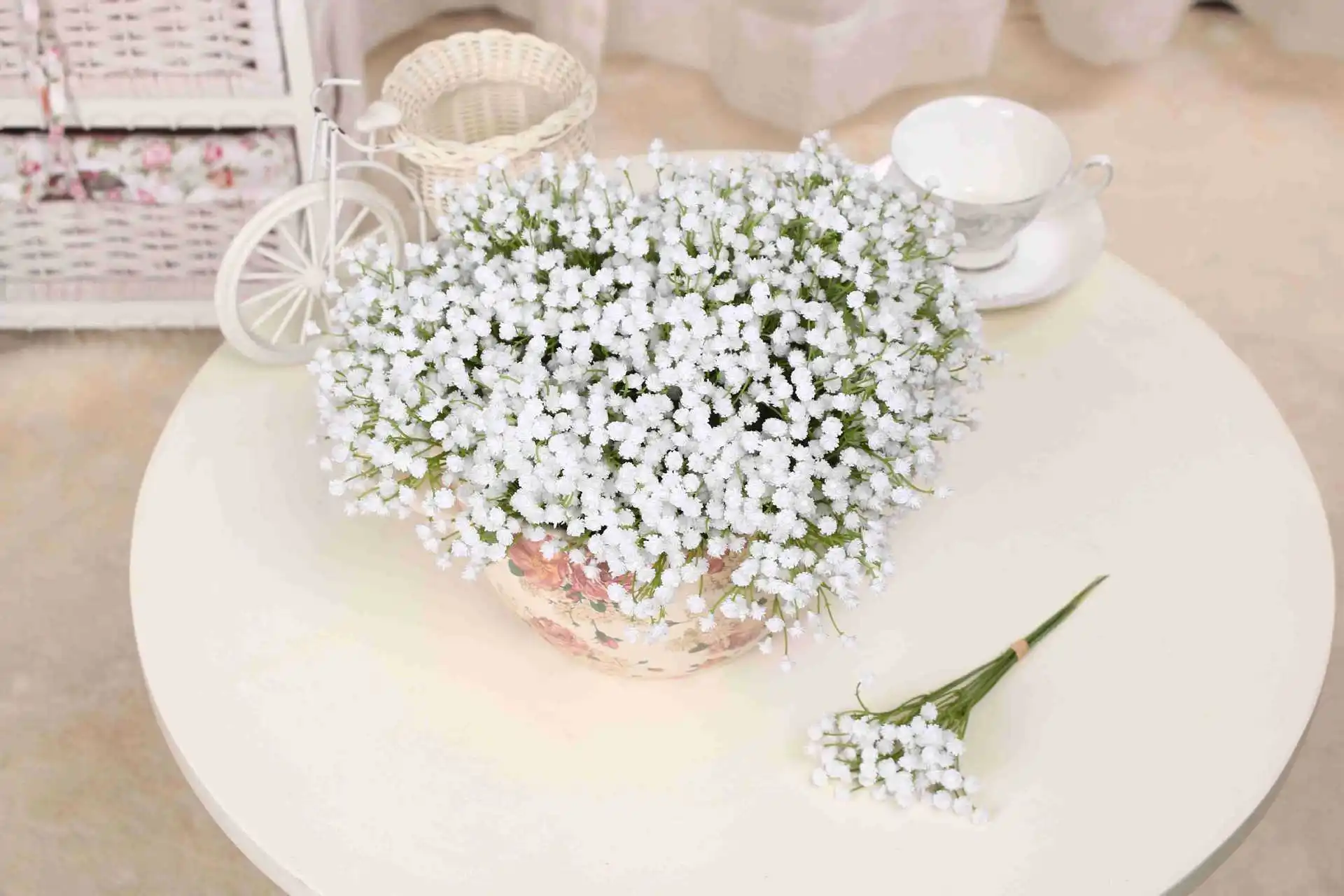Один пластиковый букет ПУ моделирование Gypsophila Свадебные букеты Искусственные цветы искусственные растения