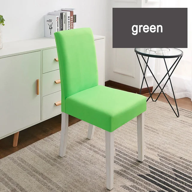 green Однотонный цветной чехол для кресла спандекс эластичные чехлы стул для свадебного банкета чехлы столовый набор крышка пасторальный гостиничный чехол - Цвет: green