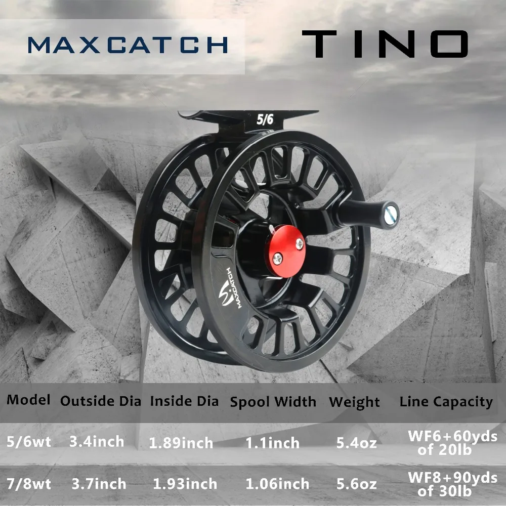 Алюминиевая катушка для ловли нахлыстом Maximumcatch Tino 3-8wt с правой или левой ручкой