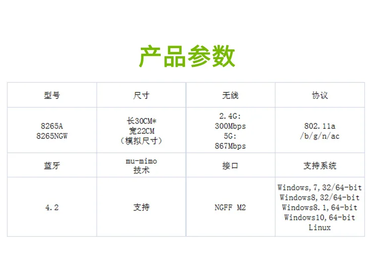 Jetson Nano 8265AC NGW dual-band dual-mode wireless network card M.2 interface Bluetooth WIFI module