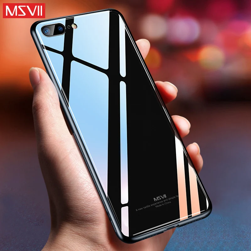 Msvii закаленное стекло чехол для iPhone 7 8 мягкий силиконовый край антидетонационный