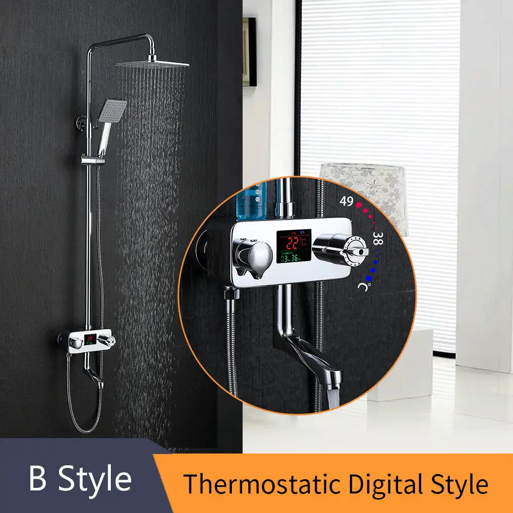 B Style Смеситель для ванной комнаты, смеситель для ванны, смеситель для душа, кран для ванны, кран для душа, водопад, насадка для душа, настенный смеситель Torneira 877015 - Цвет: B Style