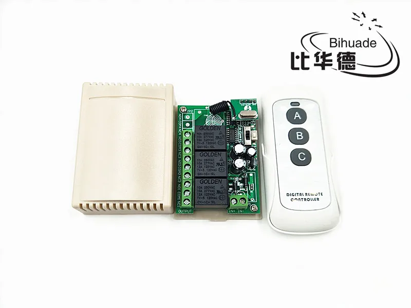 433 МГц Универсальный беспроводной пульт дистанционного управления DC 12 В 3CH