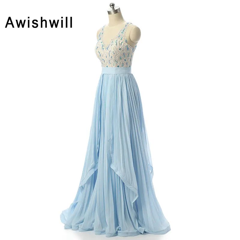 Новое поступление Vestidos платье Вечерние платья на спине длиной в Пол с вышивкой