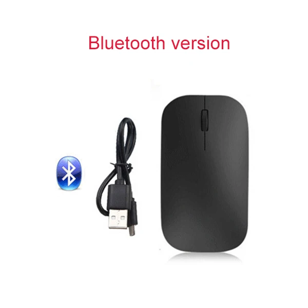Black Bluetooth 1600 dpi USB Беспроводная мышь Bluetooth перезаряжаемая игровая мышь для Macbook lenovo Asus ноутбука ПК Компьютерная мышь Windows MacOS - Цвет: Black Bluetooth