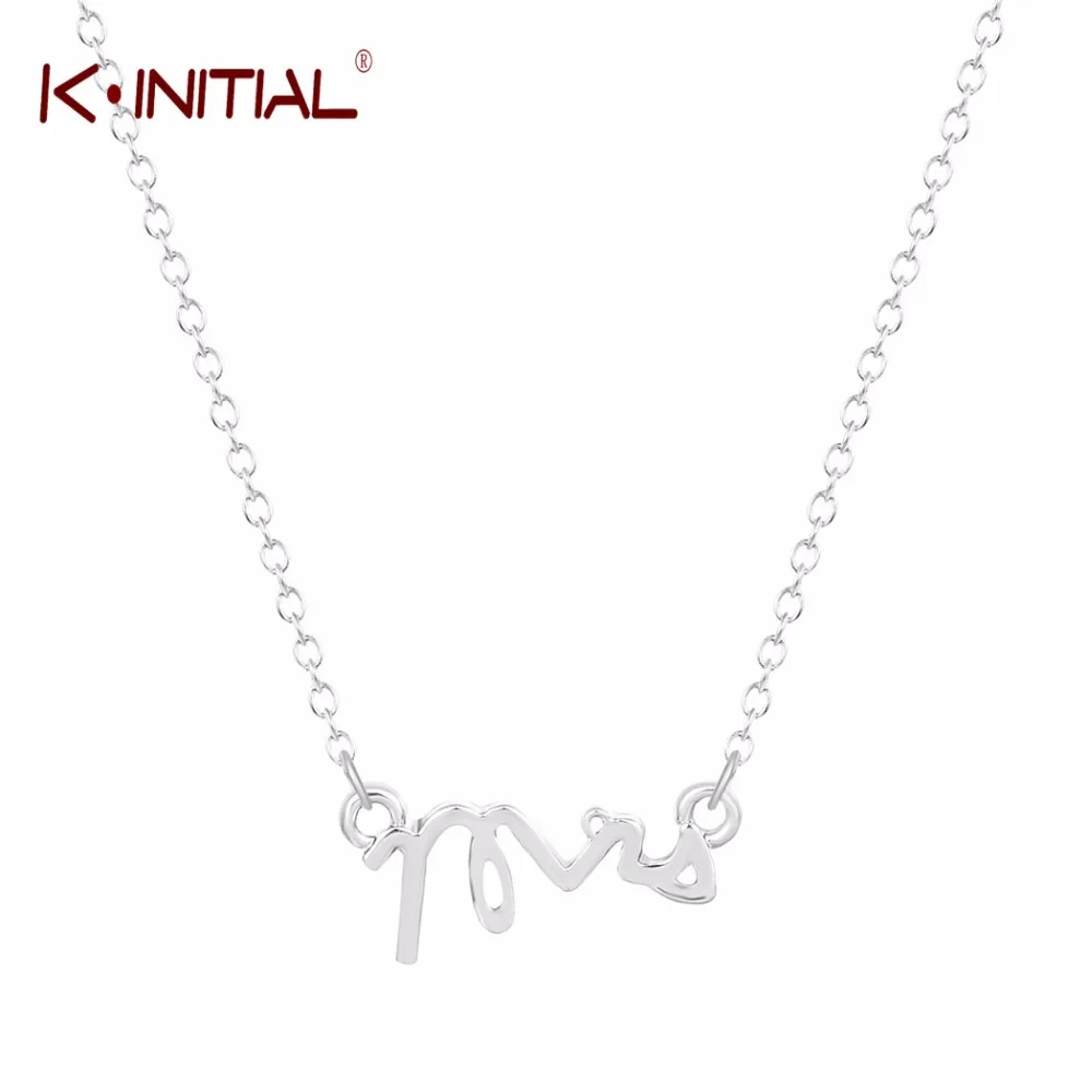 Kinitial 10 шт. модное ожерелье Mrs крошечные любовь Алфавит ожерелья с буквой простые