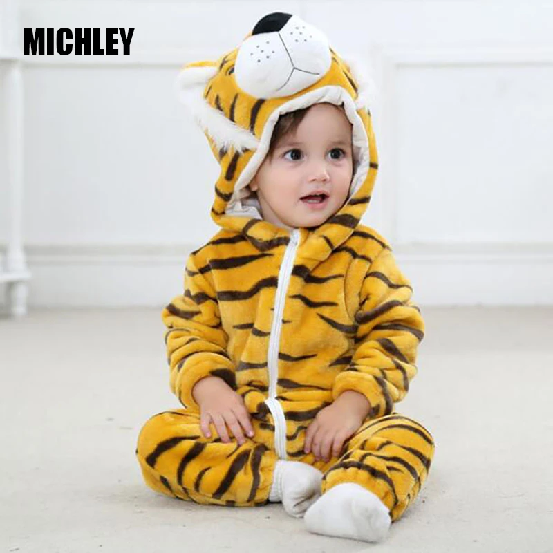 Детская одежда MICHLEY новый комбинезон с тигром для младенцев маленьких мальчиков