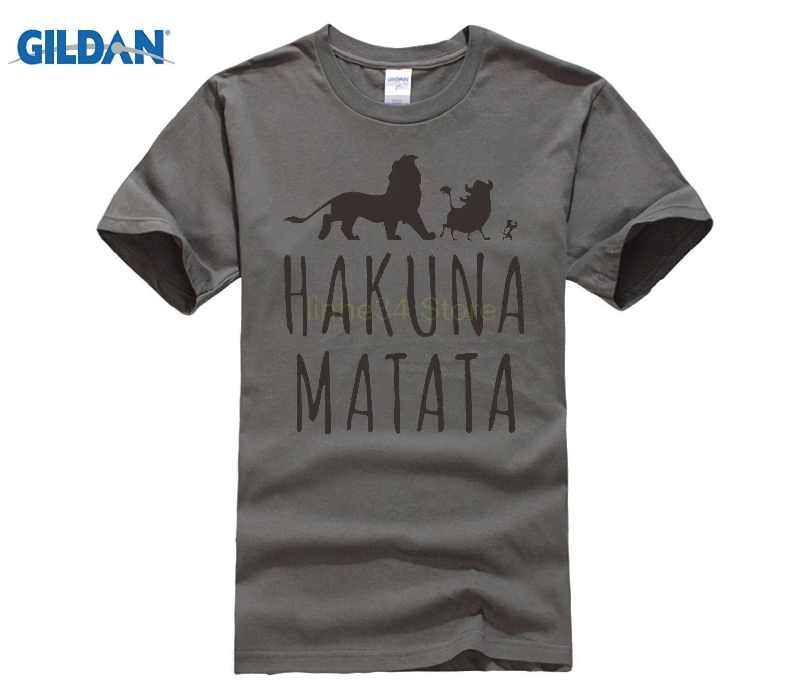 Летние футболки из 2017 хлопка HAKUNA MATATA мужские больших размеров с коротким рукавом