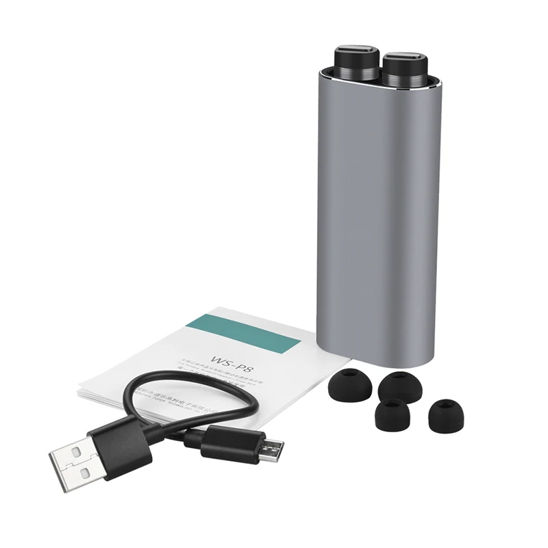 TWS Mini Bluetooth беспроводная гарнитура стерео музыка наушники Встроенный микрофон маленький беспроводной наушник портативный 2100 мАч зарядный чехол