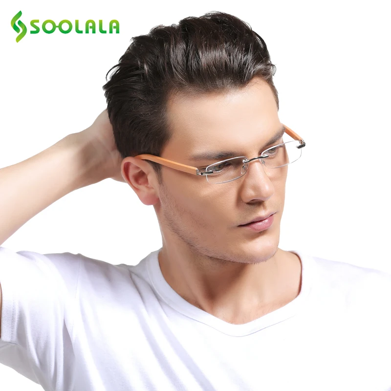 Очки для чтения SOOLALA деревянные бамбуковые без оправы женщин и мужчин диоптрии