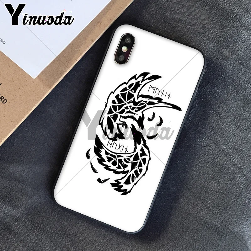 11pro MAX Викинг один norse Huginn и Muninn bird Новинка Fundas чехол для телефона Apple iPhone 8 7 6 6S Plus X XS