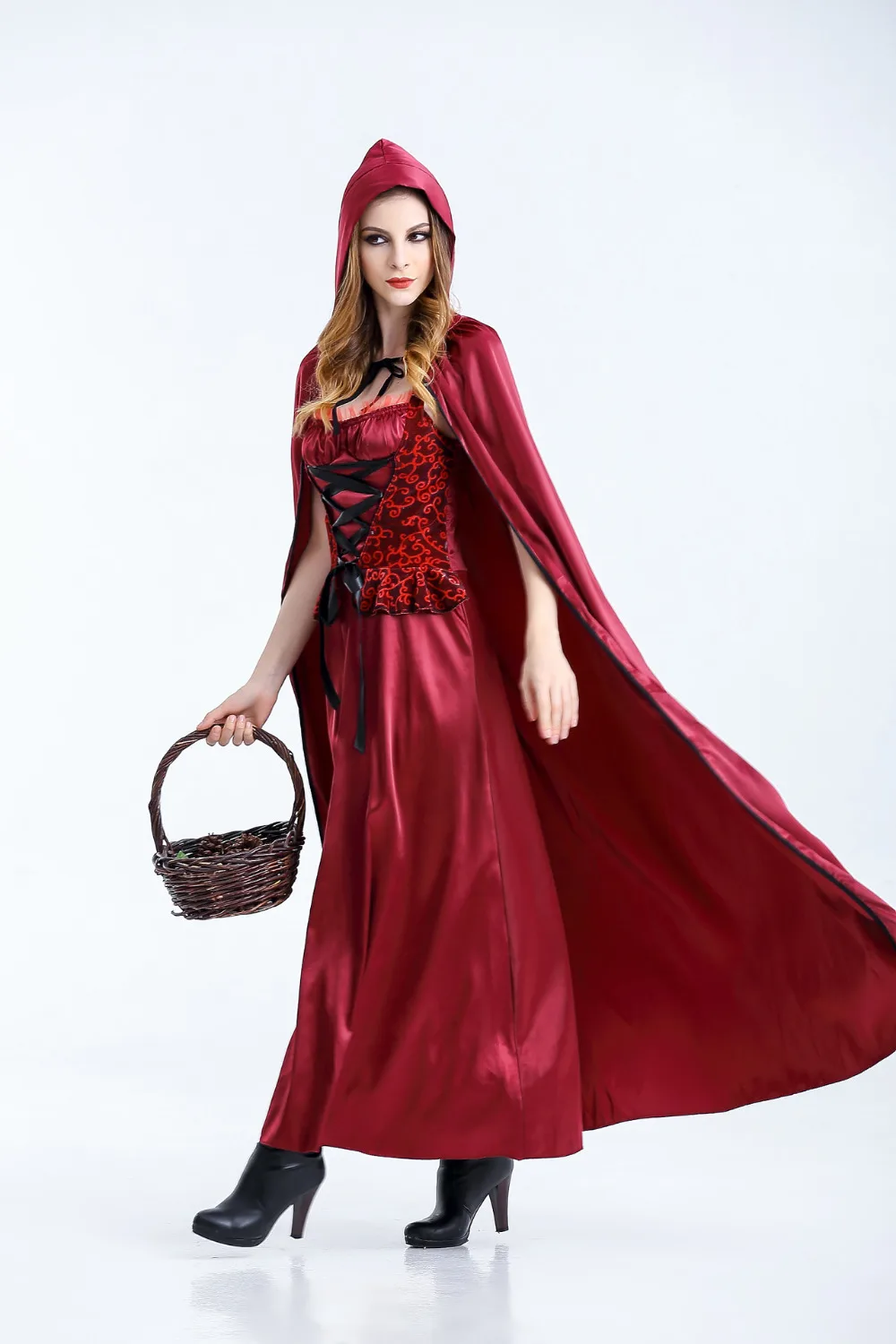 M-XL, новинка, для взрослых, Красная Шапочка, косплей, костюм, сексуальный, панк, готический, платье ведьмы для взрослых, Хэллоуин, костюм вампира, королевы