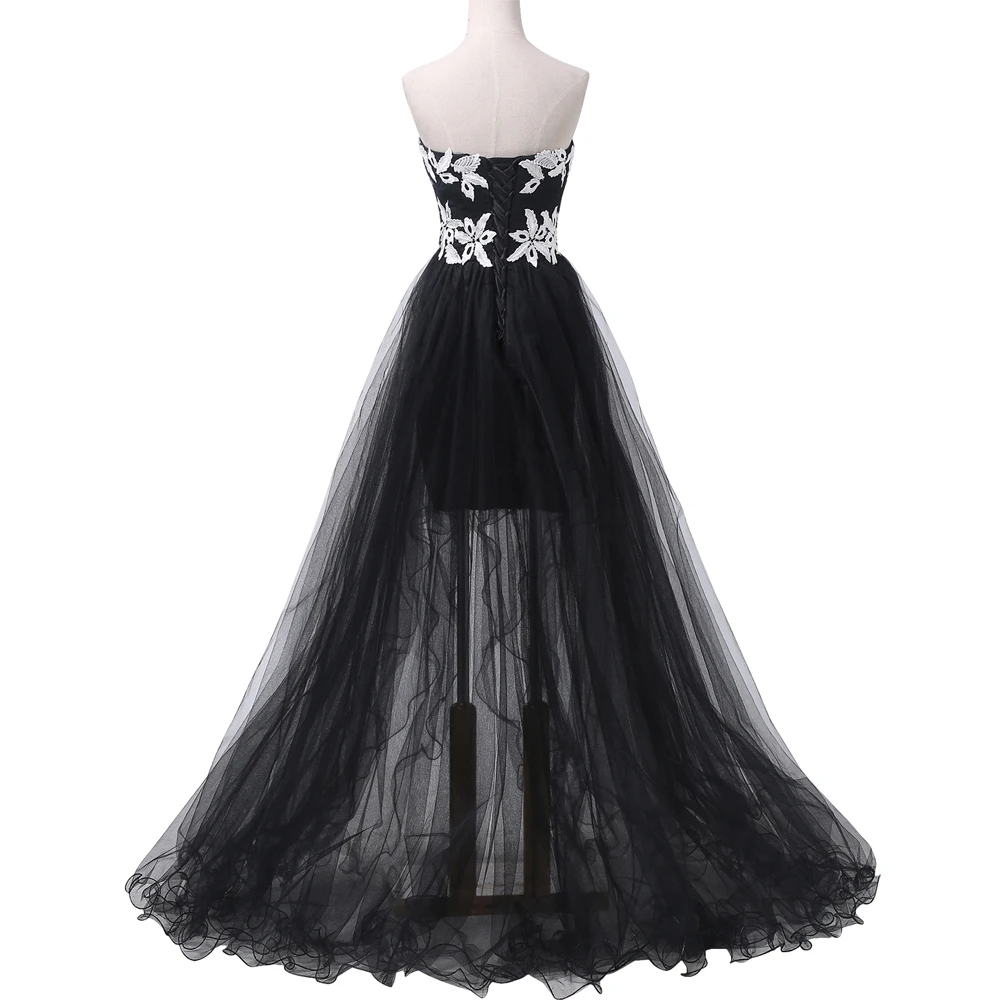 Черный длинное вечернее платье для официальных мероприятий 2021 Высокий Низкий