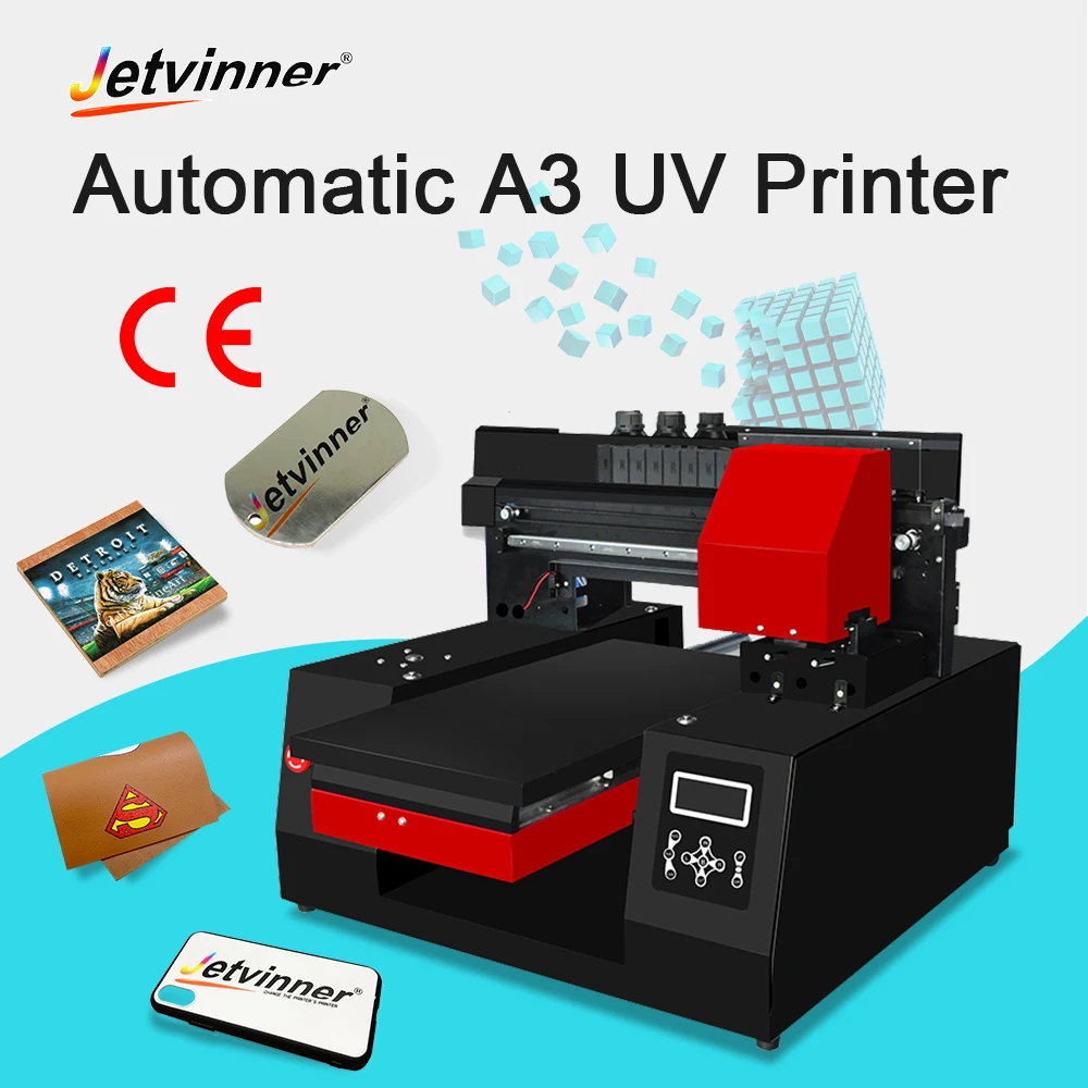 Jetvinner A3 размер УФ принтер струйные принтеры DIY печатная машина для цилиндра 3d