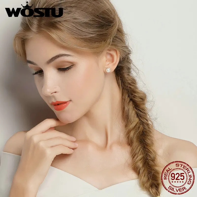 Женские серьги пусеты с белым жемчугом из серебра 925 пробы S925|stud earrings|beautiful stud