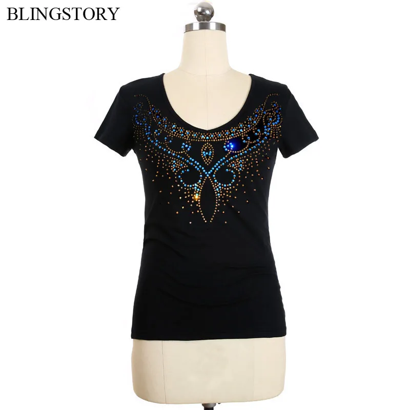 BLINGSTORY летнее платье для женщин с коротким рукавом майка принтом Бриллиант