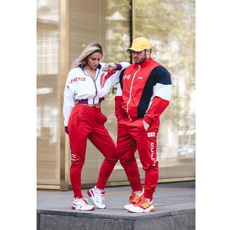 Li Ning женский PFW Китай куртка свободного кроя с принтом нейлон полиэстер подкладка