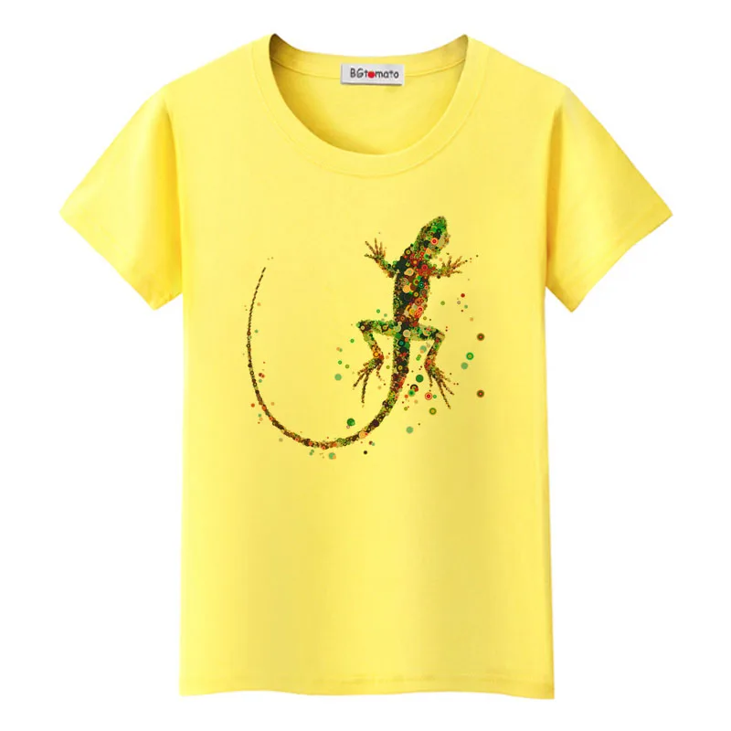 Красочная футболка BGtomato gecko новый дизайн модная shein женские суперкрутые топы с