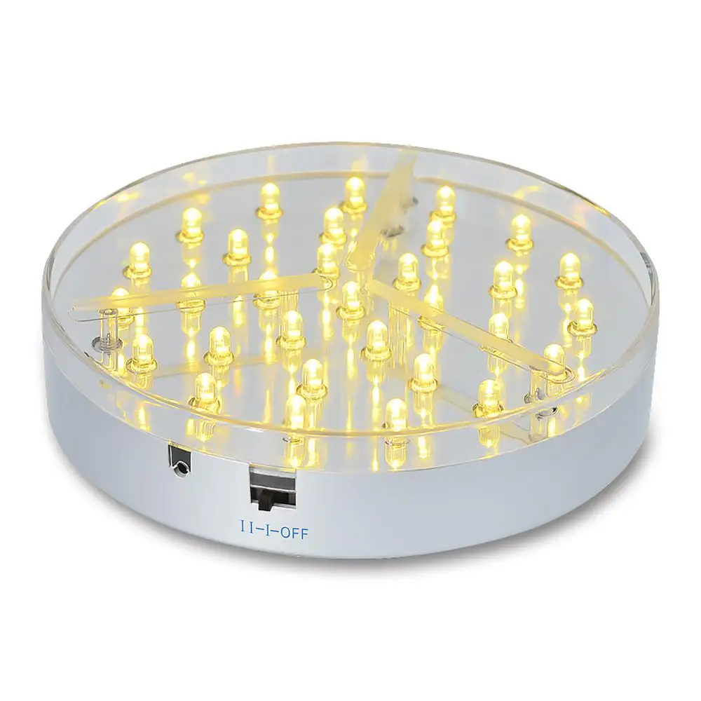 Koop 6 Inch Super Heldere Onder Vaas LED Light Base 3AA Batterij Operated 31 Stks Wit Led-lampen Voor Bruiloft Decoratie