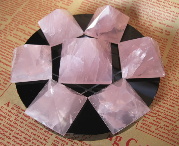 

1pcs NATURE rose QUARTZ CRYSTAL PYRAMID POINT HEALING a