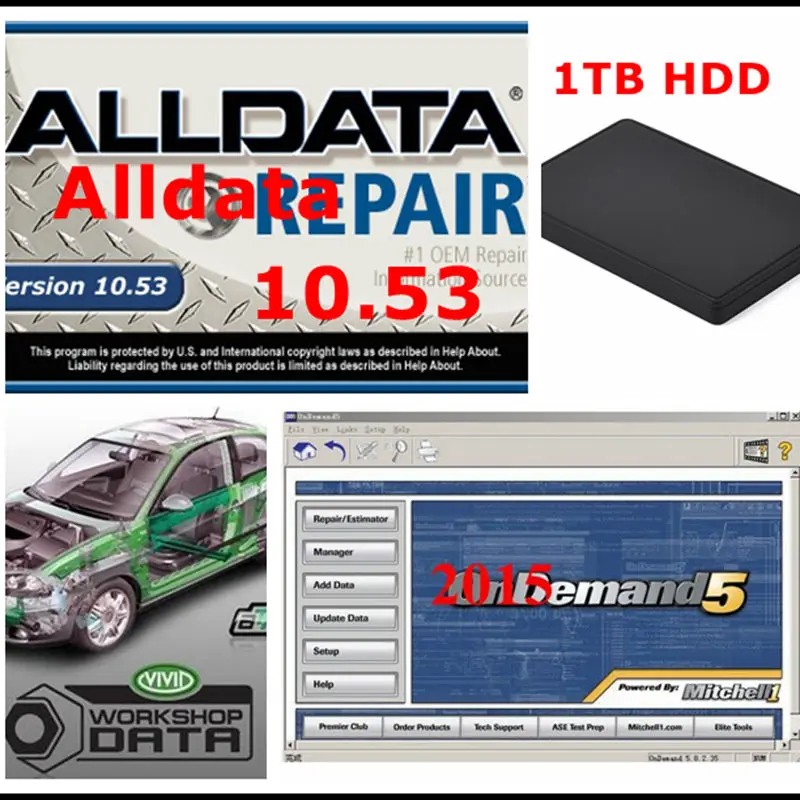 Авто Ремонт Alldata 10 53 v Mit .. chell od5 ALLDATA 1 ТБ HDD жесткий диск данных программное