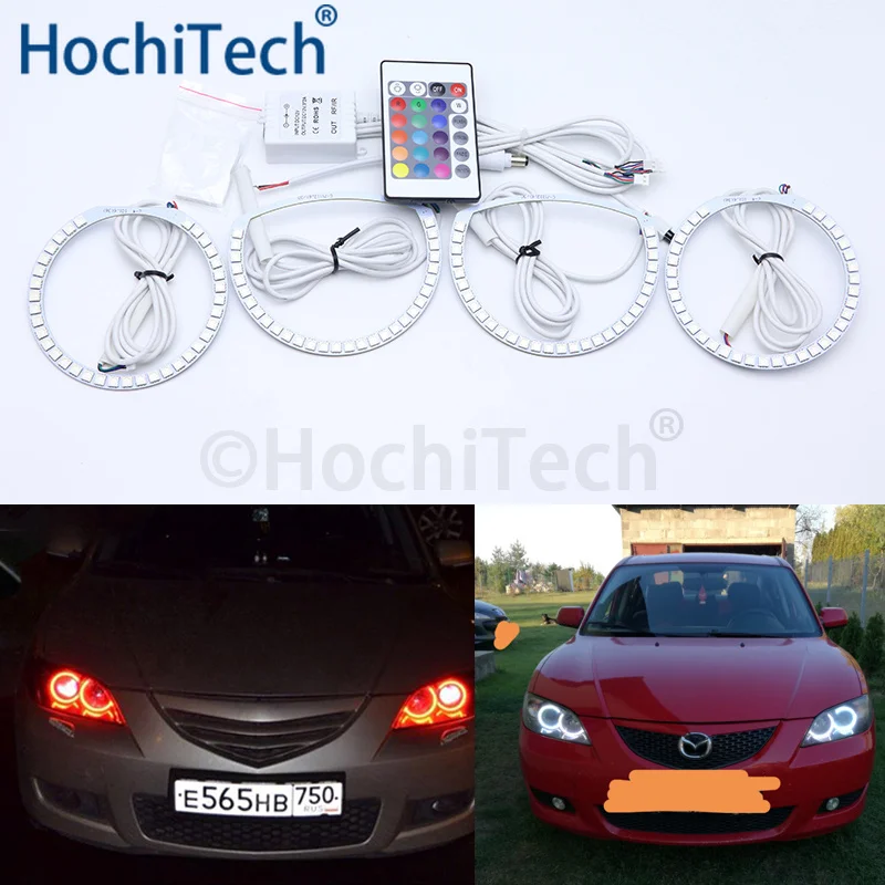 Для Mazda 3 mazda3 2002 2003 2004 2005 2006 2007 Многоцветный комплект светодиодов глаза ангела RGB