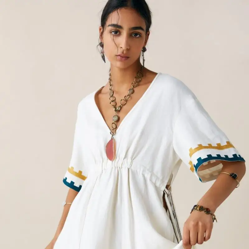Длинное геометрическое Макси-ожерелье Za, красочный дизайн, Boho Seashell, раковины, жемчужные винтажные этнические цепи для женщин, свадебные украшения