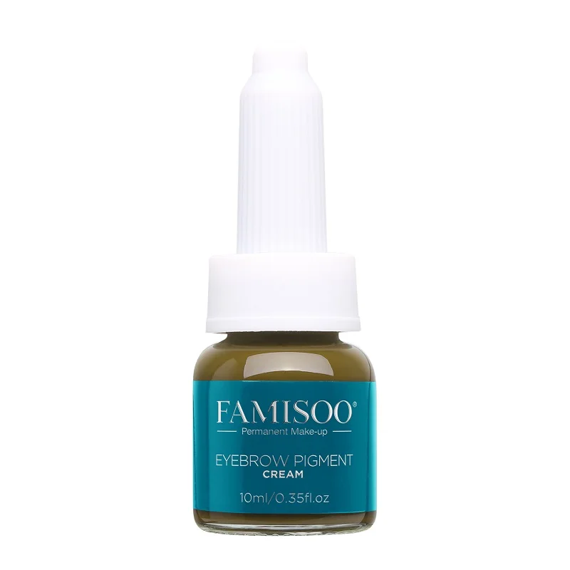 green coffee Famisoo 2 шт. постоянный чернила для макияжа Подводка для глаз Tattoo набор чернил микроблейдинг бровей пигмент Профессиональный 10 мл темно-коричневый 6 цветов - Цвет: green coffee