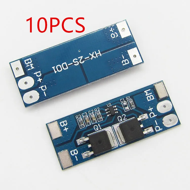 

10PCS 2 series 7.4V lithium battery protection board 8A working current 15A current limit/Overcharge discharge protection