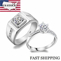 us stock 50 off a pair wedding couple rings for men and women silver color engagement ring for love jewelry uloveido j473