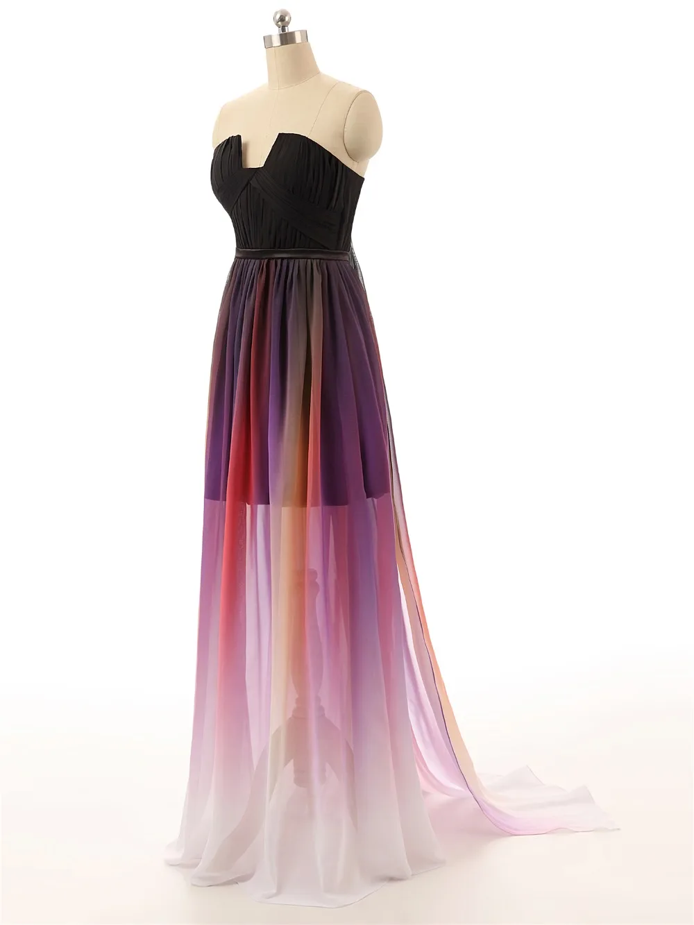 JaneVini Elegant Gradient Long Bridesmaids Dresses Plus Size Strapless Chiffon Prom Dress for Wedding Party Vestido De Gasa 2018 | Свадьбы и