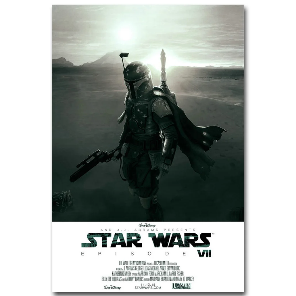 Боба Фетт Звездные войны 7 The Force Awakens художественный шелковый тканевый плакат