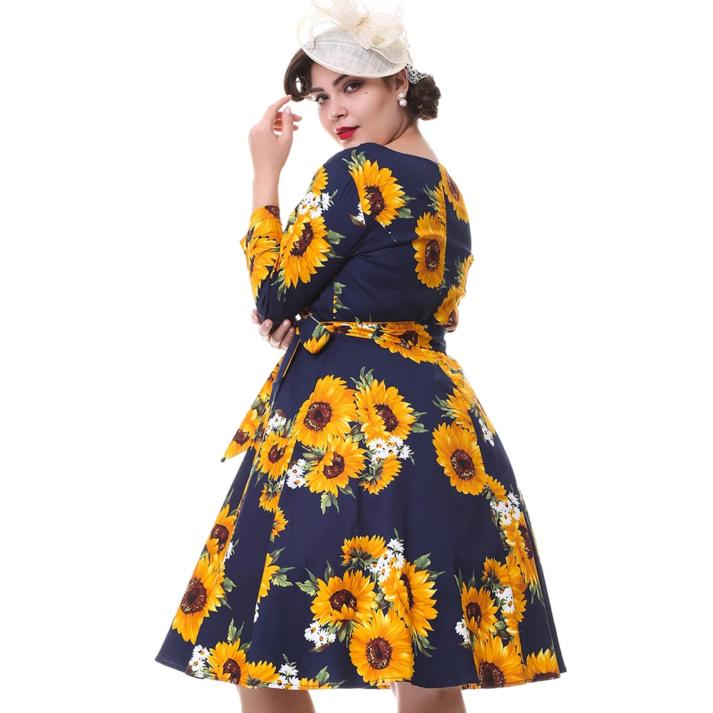 Женское винтажное платье Joineles в стиле ретро с длинным рукавом и принтом
