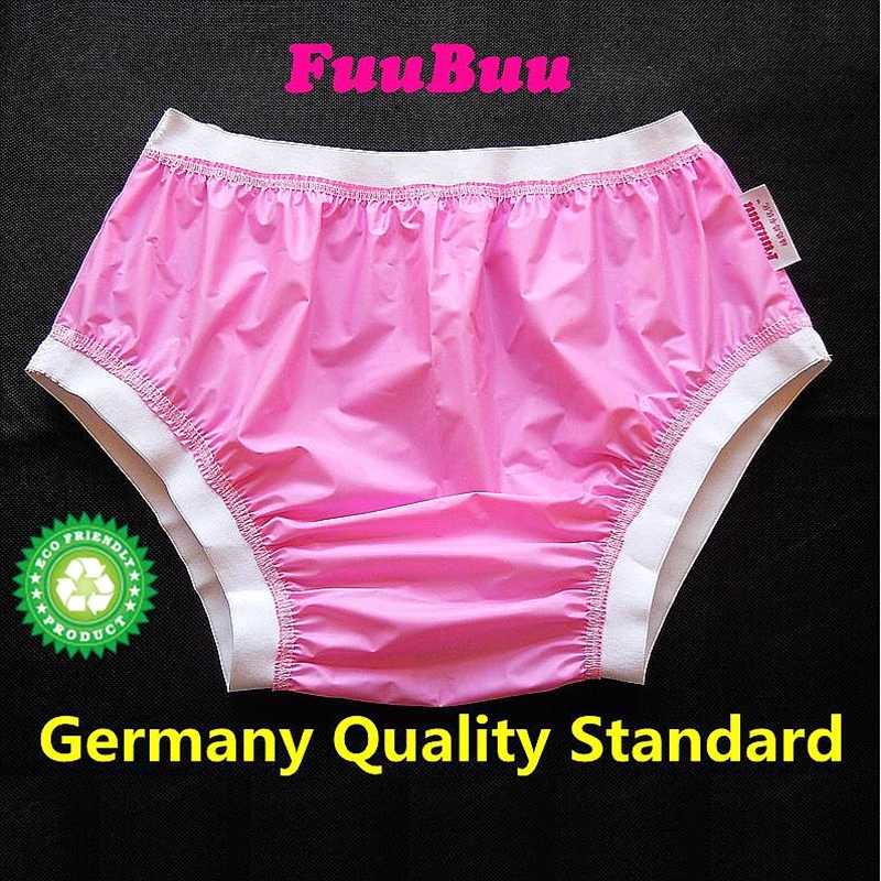 Free Shipping FUUBUU2207-Pink-S-1PCS ABDl Wide elastic pants adult diapers non disposable diaper plastic diaper pants