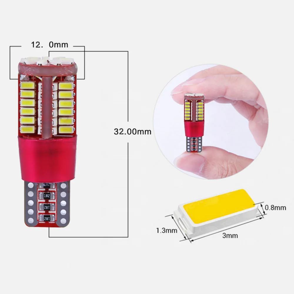 1 шт. супер яркий Canbus T10 194 168 W5W 3014 57 светодиодный SMD 2 W белый теплый автомобильный