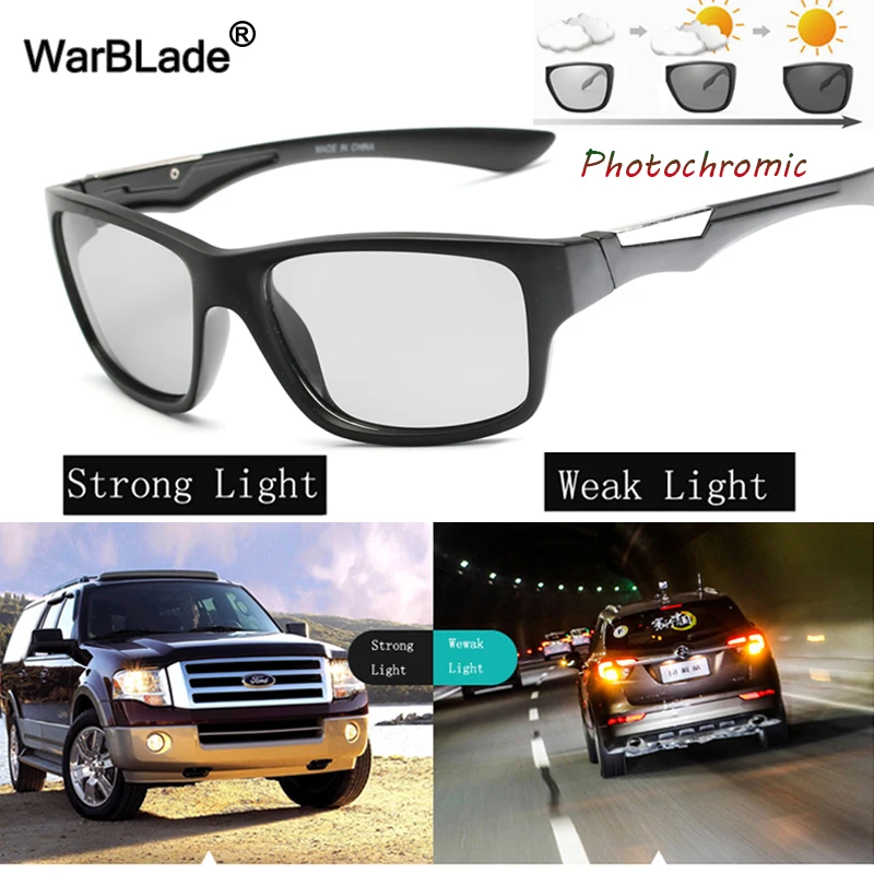 Мужские фотохромные солнцезащитные очки WarBLade поляризационные для вождения днем