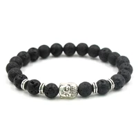 fashion natural stone bracelet for women men classic buddha reiki prayer lava beads yoga charm bracelet jewelry bracelet femme