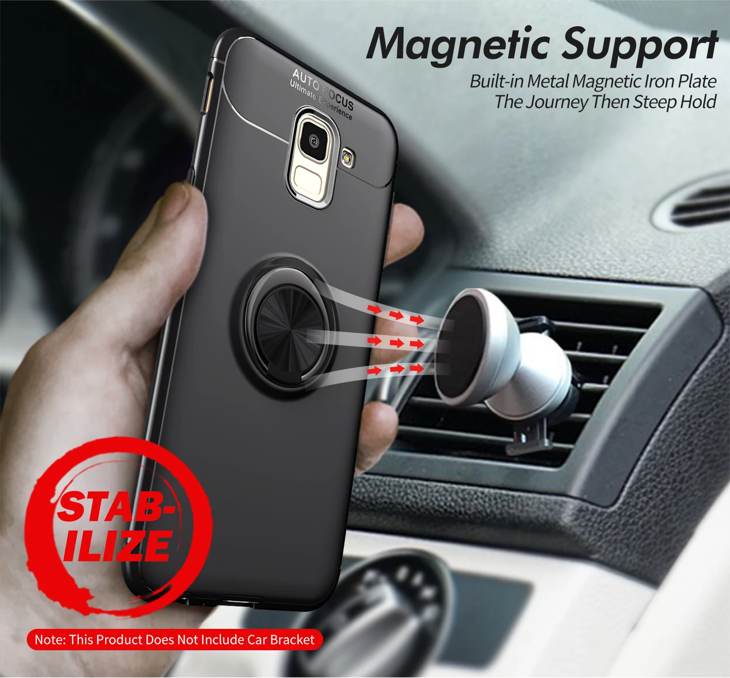 Car Magnetic Hybrid Armor Case for Samsung Galaxy J6 2018 J600 Ring SM-J600F SM-J600F/DS SM-J600FN SM-J600FN/DS Phone Cover | Мобильные