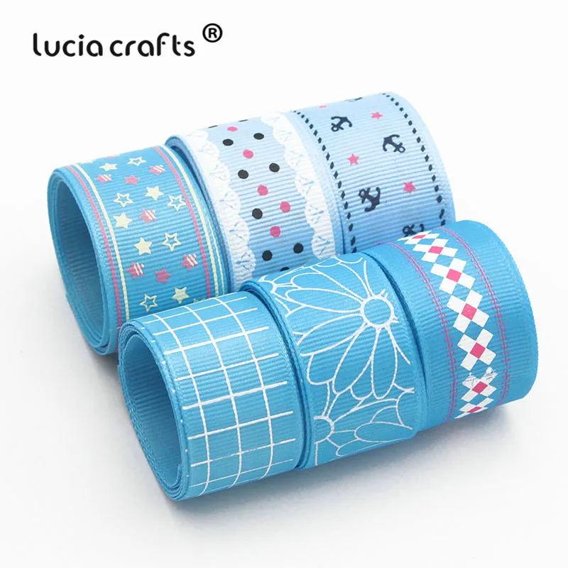 Style 25 25mm 6y Lucia crafts мульти смешанные печатные корсажные атласные ленты DIY Швейные банты для волос подарочная упаковка Рождественский ленточный аксессуар S0101 - Цвет: Style 25 25mm 6y