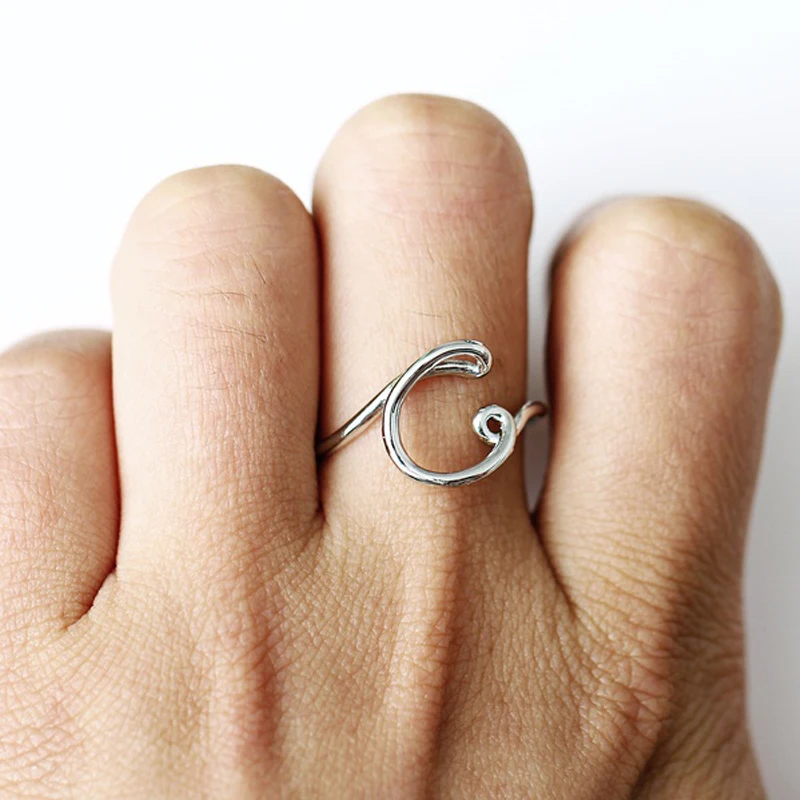 Женское кольцо с подвеской-буквой и именем | Украшения аксессуары