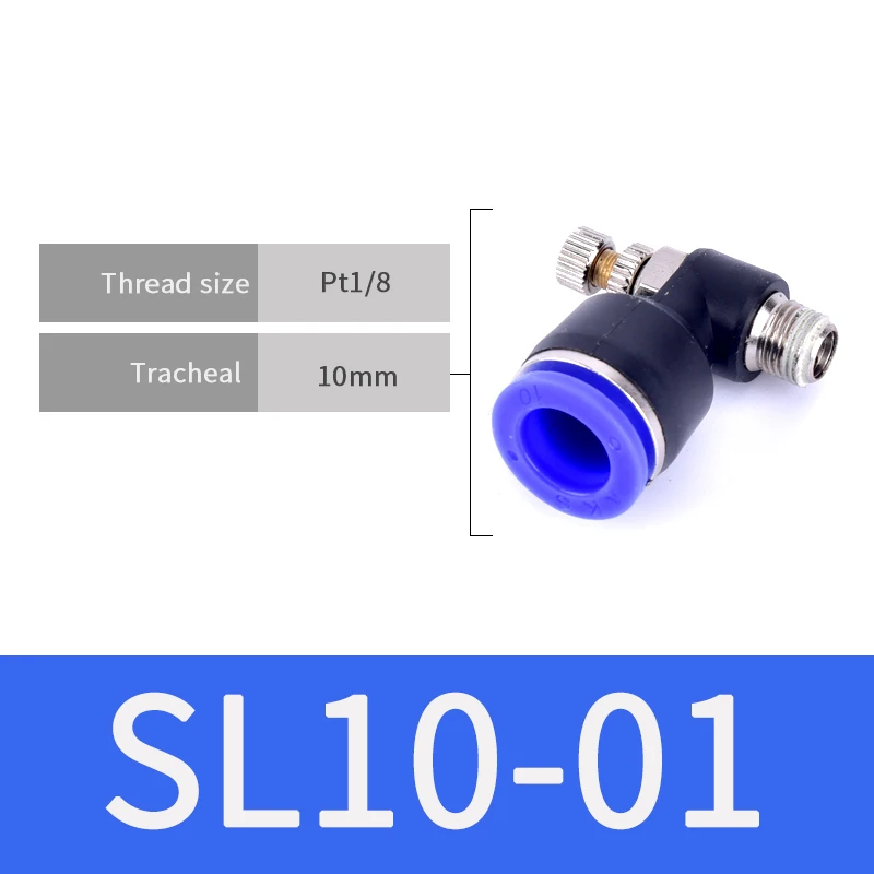 SL10-01 1 шт. газовый ограничительный клапан для воздушного потока Быстрый фитинг SL 4 мм 6 мм 8 мм 10 мм 12 мм шланг для воздушного фитинга 1/" 1/8" 3/" 1/2" BSPT контроллер - Цвет: SL10-01